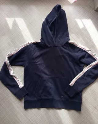 Felpa Gant blu con banda laterale