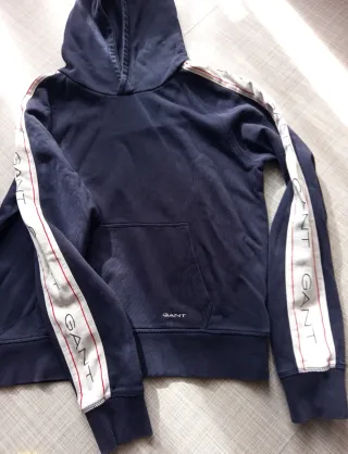 Felpa Gant blu con banda laterale