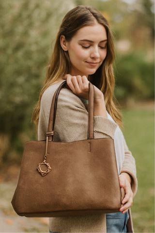 Borsa donna beige/marrone