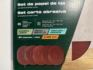 Set Papel Lija Parkside 225mm