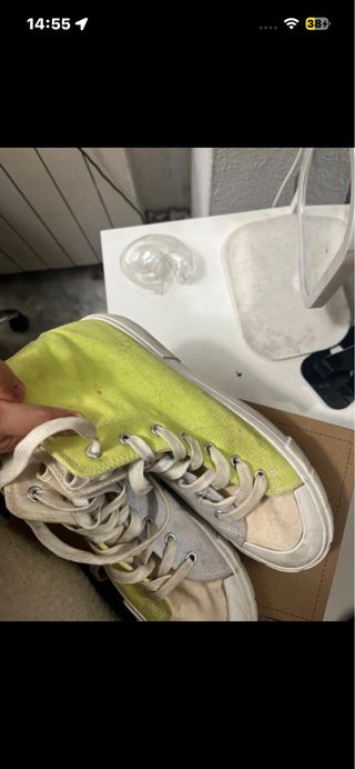 Bambas Converse caña alta verde y lila