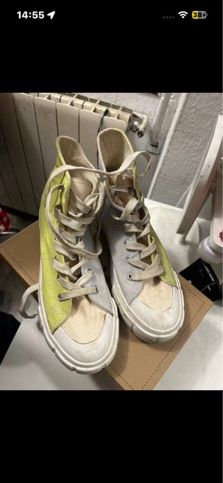 Bambas Converse caña alta verde y lila