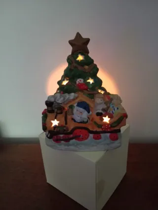 Lanterna natalizia trenino ceramica