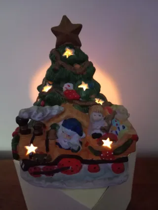 Lanterna natalizia trenino ceramica