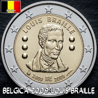 Moneda 2€ Bélgica 2009 Braille