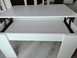 Mesa de centro elevable madera blanca
