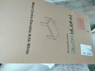 Mesa de centro elevable madera blanca