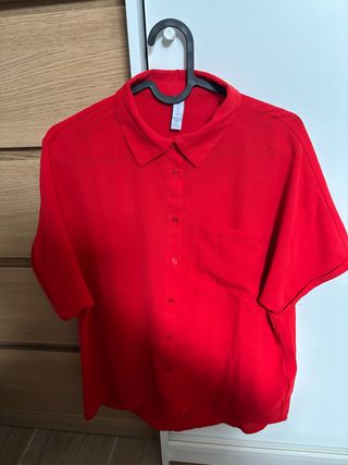 Blusa manga corta roja talla XS