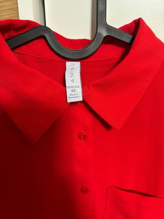 Blusa manga corta roja talla XS