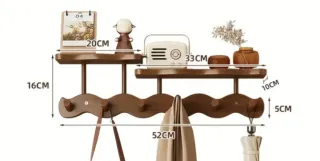 Perchero de pared de madera