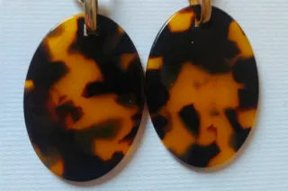 Pendientes largos tortuga y oro