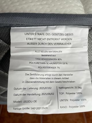 Colchón matrimonial Barrio Gros oferten!!!