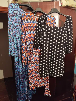 Vestidos Zara Talla M Celeste con etiqueta S