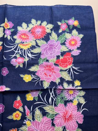 Pañuelo japonés Aizome floral nuevo