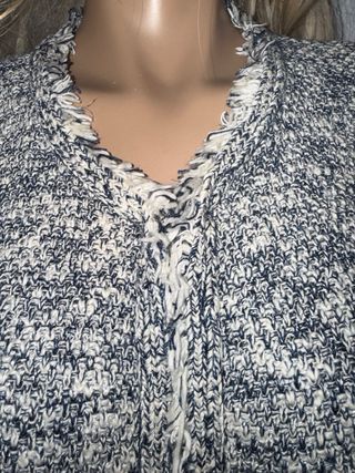 Chaqueta Cárdigan con flecos talla M mujer abrigo