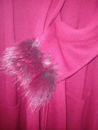 Chaquetón de punto con pelo sintético