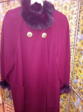 Chaquetón de punto con pelo sintético