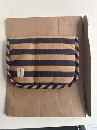 Portadocumentos Minicoton rayas marrones y azul