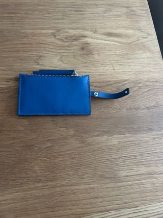 Monedero tarjetero azul colgante