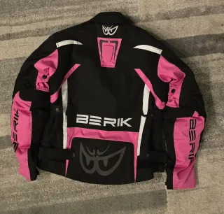 Giacca Moto Donna Berik Tessuto Rosa Nero
