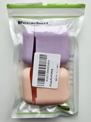 Due cover per auricolari di silicone lilla e rosa