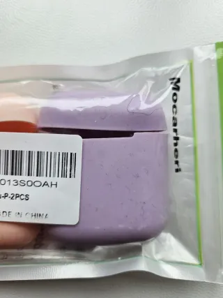 Due cover per auricolari di silicone lilla e rosa