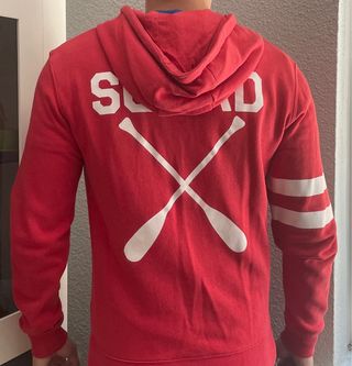 Chaqueta roja con capucha con estilo - Talla S