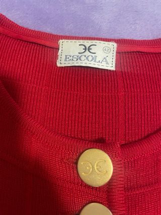 Chaqueta de punto escola Roja Talla 42