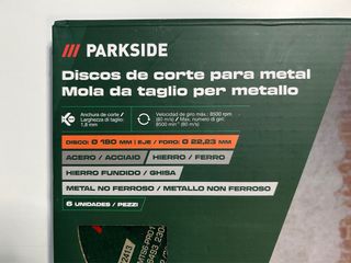 Discos Corte Metal Parkside 180mm (6 uds)