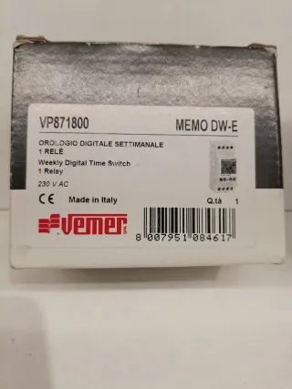 Vemer VP871800 MEMO DW-E Interruttore Orario