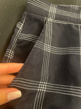 Pantalón de traje a cuadros azul marino