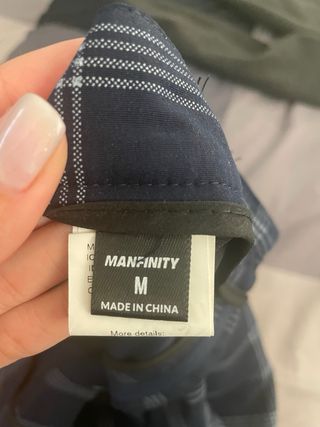 Pantalón de traje a cuadros azul marino