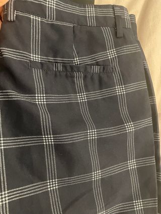 Pantalón de traje a cuadros azul marino