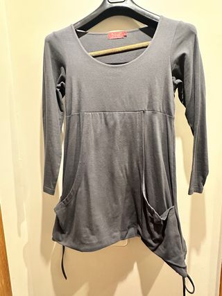 Vestido corto gris Yoel Collection Talla única