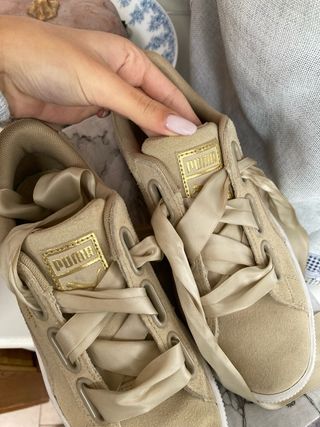 Scarpe Puma Suede Donna Beige Oro