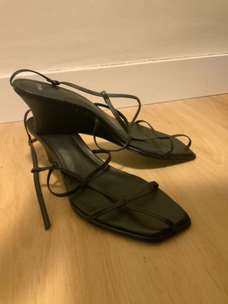 Sandalias Mango Negras Talla 38, sin extremar