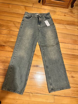 Pantalón vaquero ancho azul