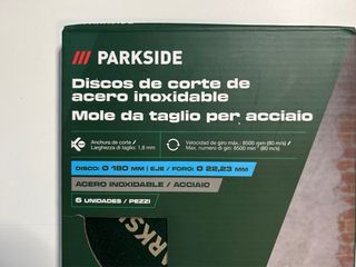Parkside Discos Corte Acero Inoxidable 180mm