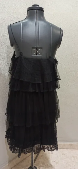 Vestido Zara tirantes gasa negro Zara S/M