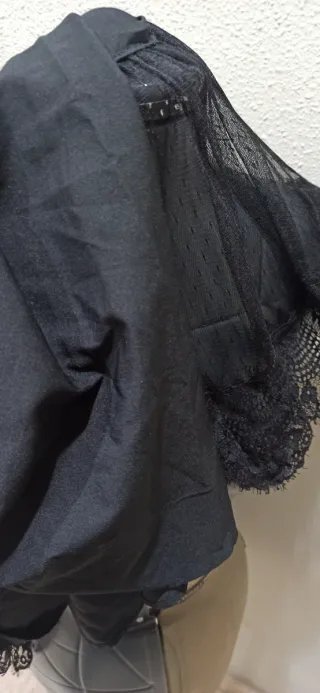 Vestido Zara tirantes gasa negro Zara S/M