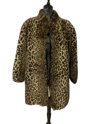 Abrigo vintage leopardo piel sintética años 80