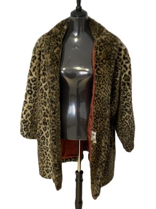 Abrigo vintage leopardo piel sintética años 80