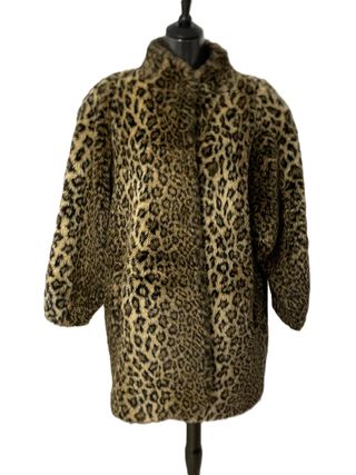 Abrigo vintage leopardo piel sintética años 80