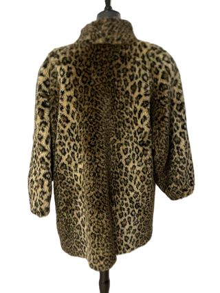 Abrigo vintage leopardo piel sintética años 80