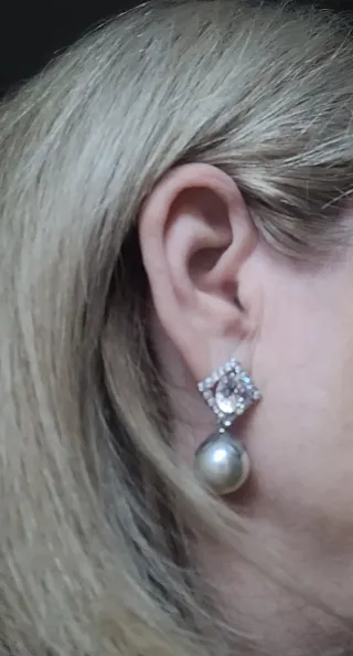 Pendientes perla y circonita
