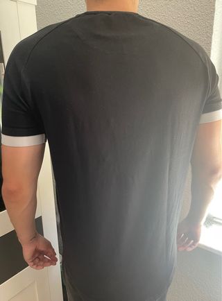 Camiseta Siksilk negra y azul - Talla M