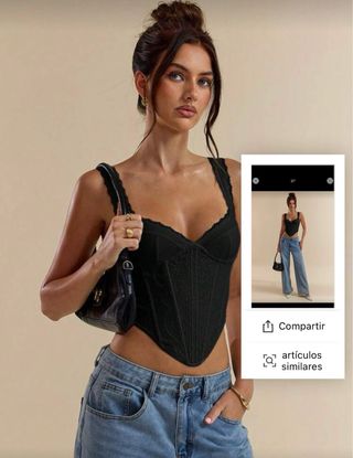 Top Corset Negro Encaje