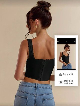Top Corset Negro Encaje