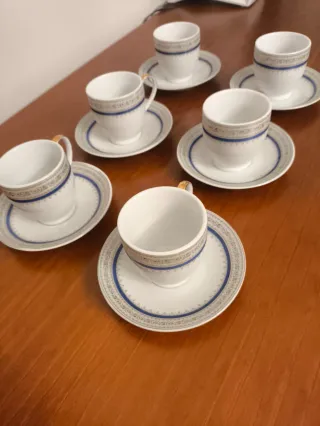 Set di 6 tazze in porcellana antiche