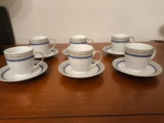 Set di 6 tazze in porcellana antiche